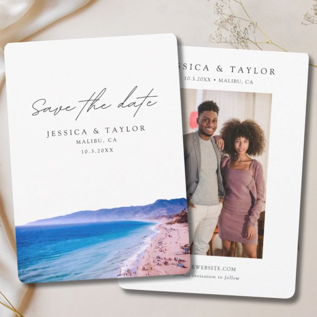 Invitation Mariage à Malibu Enregistrer la date de la plage d (Malibu Wedding Save the Date Beach Wedding Invitation
)