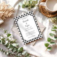 Mariage à motif damier peint en noir