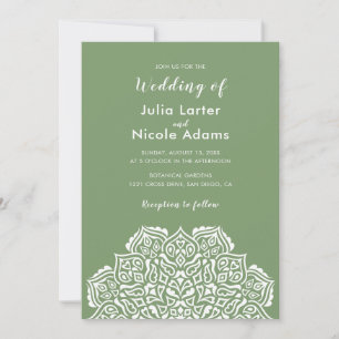 Invitation Mariage à motif de mandala géométrique classique
