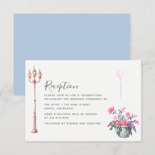 Invitation Mariage à Paris aquarelle fleurs sauvages Réceptio