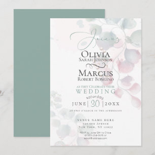 Invitation Mariage   À peine là Aquarelle Eucalyptus