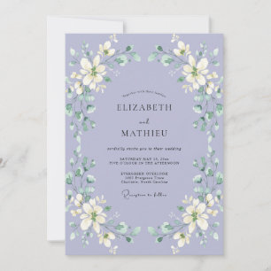 Invitation Mariage à pétales blancs de lilas