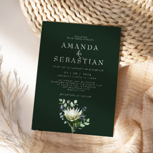 Invitation Mariage à prothé de Bouquet Floral d'hiver