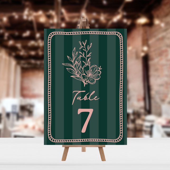 Invitation Mariage à rayures florales vertes (Créateur téléchargé)