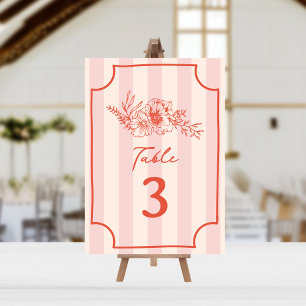 Invitation Mariage à rayures roses végétales