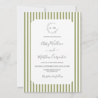 Mariage à rayures vert sauge