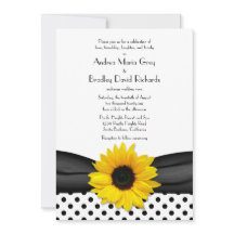 Mariage à ruban à biseau noir blanc de tournesol