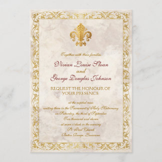 Invitation Mariage à thème Fleur de lis