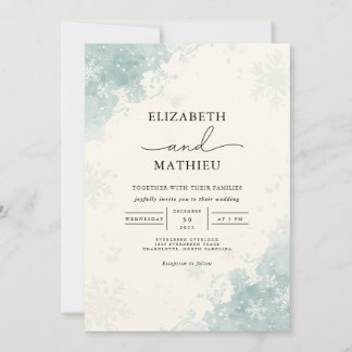 Invitation Mariage Abstrait bleu doux