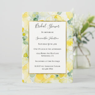 Invitation Mariage Abstrait Citron Jaune