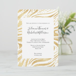 Invitation Mariage Abstrait de tourbillons Gold Glam