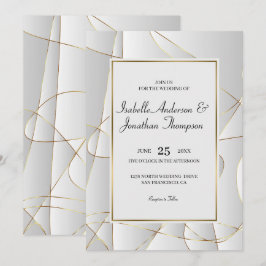 Invitation Mariage Abstrait Luxury Golden Lines