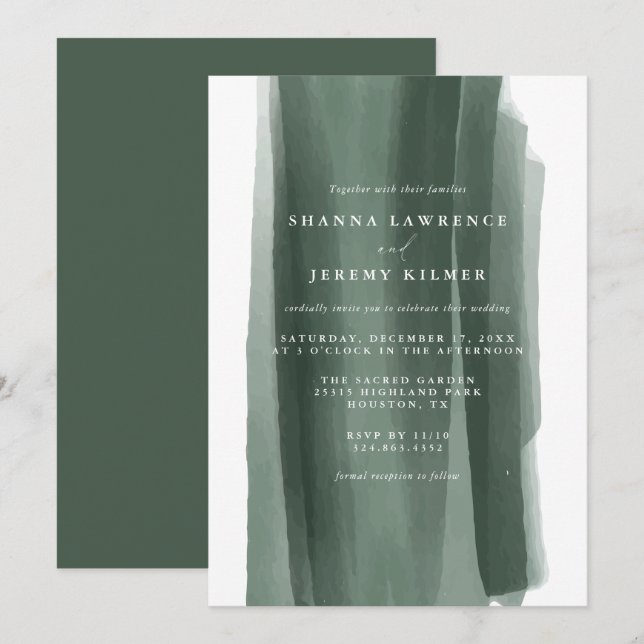 Invitation Mariage Abstrait moderne | (Devant / Derrière)