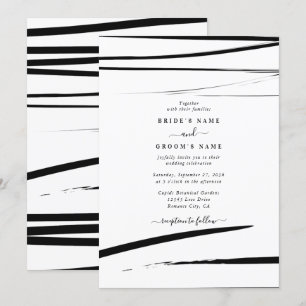 Invitation Mariage Abstrait noir moderne