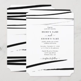 Invitation Mariage Abstrait noir moderne