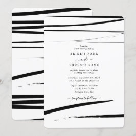 Invitation Mariage Abstrait noir moderne