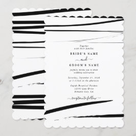 Invitation Mariage Abstrait noir moderne