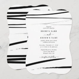 Invitation Mariage Abstrait noir moderne
