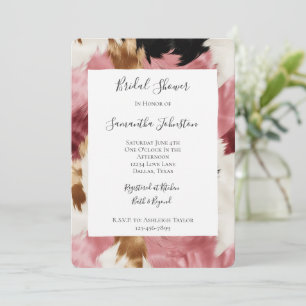 Invitation Mariage Abstrait Rose Blanc Or Noir