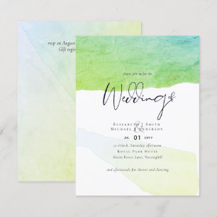 Invitation Mariage Abstrait Watery Hue Inviter Budget à bas c
