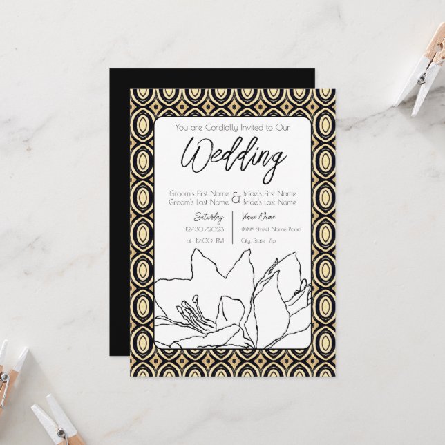 Invitation Mariage africain (Devant/Arrière en situation)