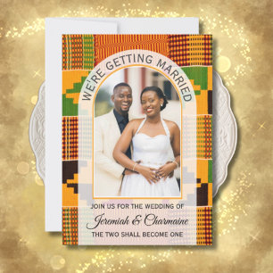 Invitation MARIAGE Africain Ghana Kente NOCE