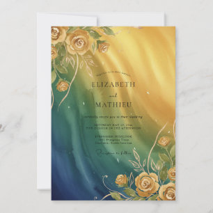Invitation Mariage Ambre Aqua Rose