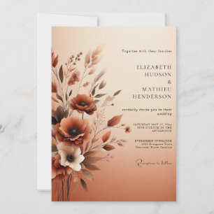 Invitation Mariage Ambre Éthéré Fleurissant