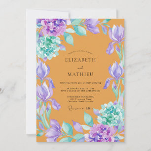 Invitation Mariage Ambre Iris Eucalyptus Violet