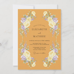 Invitation Mariage Ambre Lilas Pétales
