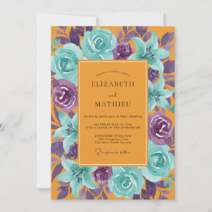 Invitation Mariage Ambre Turquoise Rose