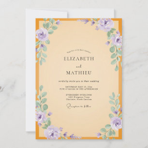 Invitation Mariage Ambre Violet Ranunculus Eucalyptus