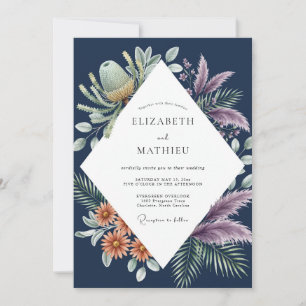 Invitation Mariage Améthyste Ambre Tropical Eucalyptus