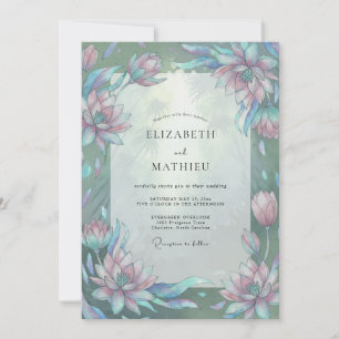 Invitation Mariage Améthyste Aqua Lotus Eucalyptus