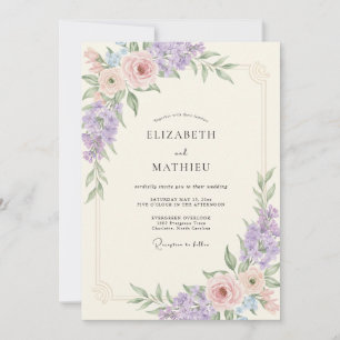 Invitation Mariage Améthyste Blush Wisteria