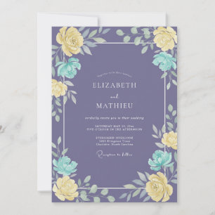 Invitation Mariage Améthyste Téalgue Ranunculus Eucalyptus
