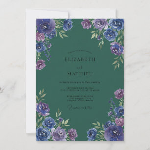 Invitation Mariage Améthyste Turtur Ranunculus Eucalyptus Sou