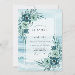 Invitation Mariage Anémone Ecume de Mer