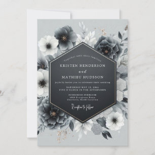 Invitation Mariage Anémone Gildé de Charbon
