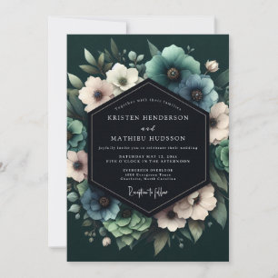 Invitation Mariage Anémone Ombreux Sarcelle