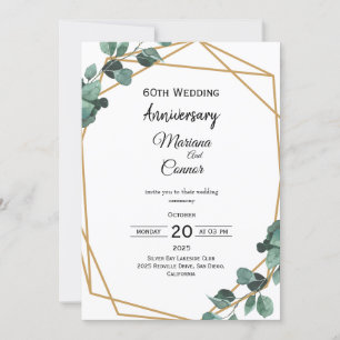 Invitation Mariage Anniversaire de Feuillage Émeraude Intempo