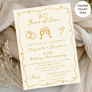 Invitation Mariage Anniversaire de Mariage Tout Année Or Dess