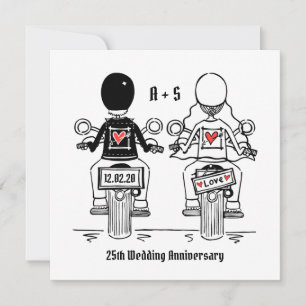 Invitation Mariage Anniversaire de Motocyclette de Biker Pers