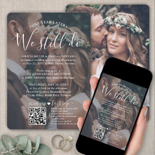 Invitation Mariage Anniversaire QR RSVP Nous faisons toujours