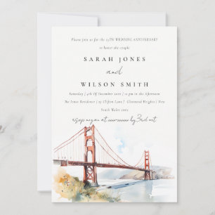 Invitation Mariage Anniversaire San Francisco Golden Gate 