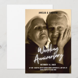 Invitation Mariage Anniversaire vintage photo moderne