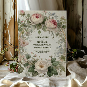 Invitation Mariage Antique Art Nouveau Floral