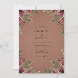 Invitation Mariage Antique Cuivre et Vigne