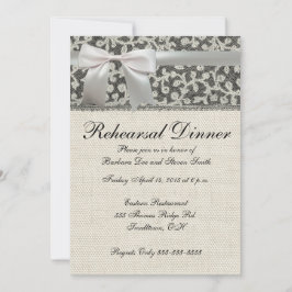 Invitation Mariage Antique Dentelle Lin Blanc Classique Joli