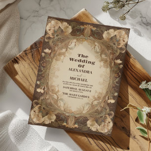 Invitation Mariage Antique Floral Art Nouveau Vintage